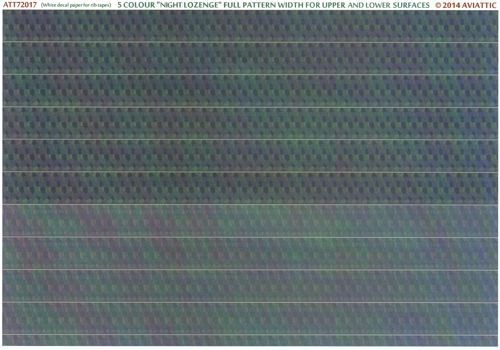 1:72 (white decal paper for rib tapes) 5 colour “night lozenge” full pattern width