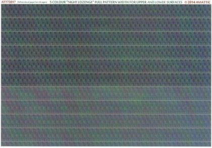 1:72 (white decal paper for rib tapes) 5 colour “night lozenge” full pattern width