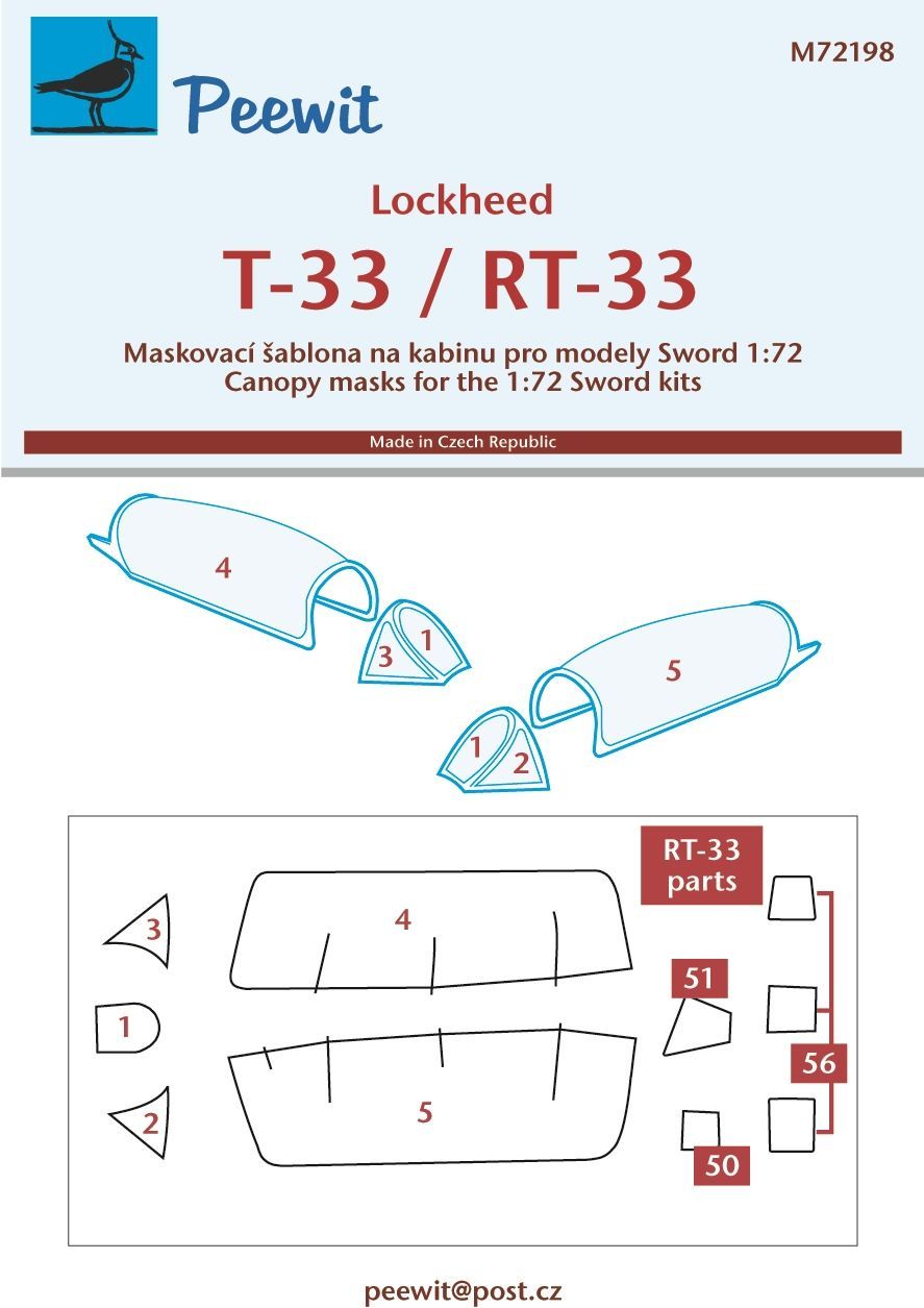 1:72 Lockheed T-33/RT-33 (designed to be used with Sword kits)
