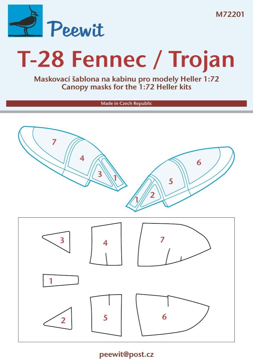 1:72 North-American T-28 Trojan/Fennec (designed to be used with Heller kits)