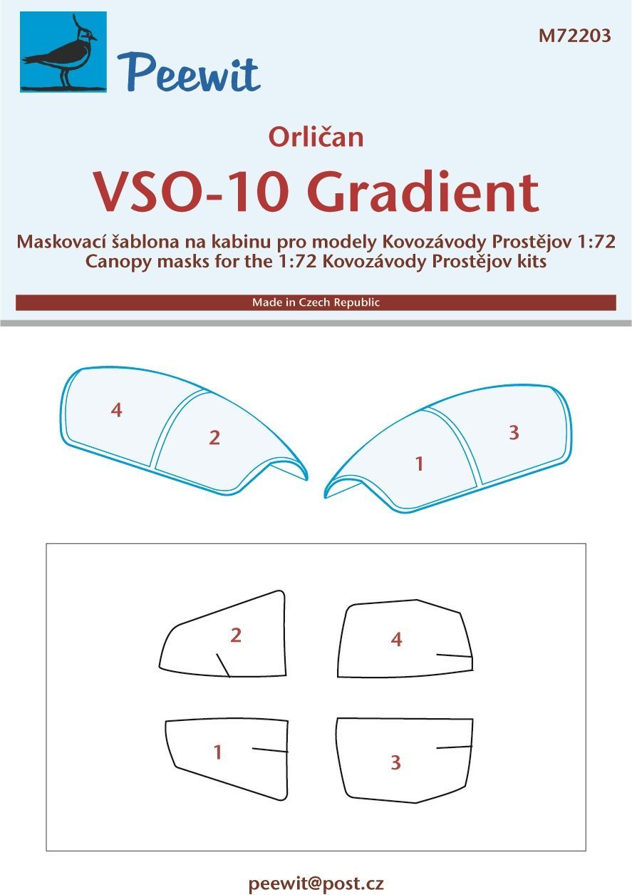 1:72 Orlican VSO-10B/VSO-10C Gradient (gliders) (designed to be used with Kovozavody Prostejov kits)