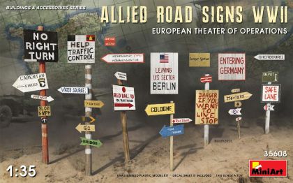 1:35 ALLIED ROAD SIGNS WWII. EUROPEAN THEATRE OF OPERATIONS