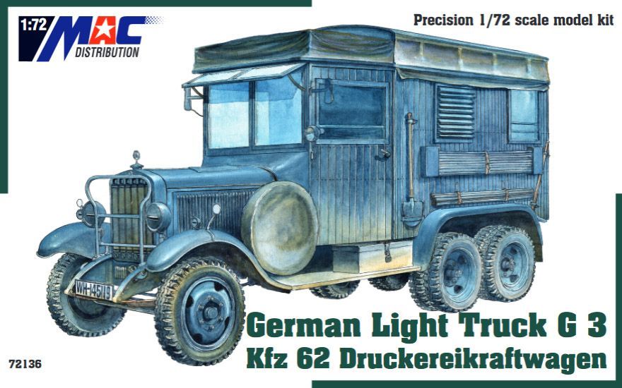 1:72 German Light Truck G 3 Kfz 62 Druckereikraftwagen