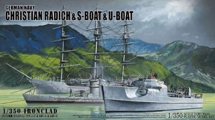 1:350 German Navy Christian Radich & S-Boat & U-Boat