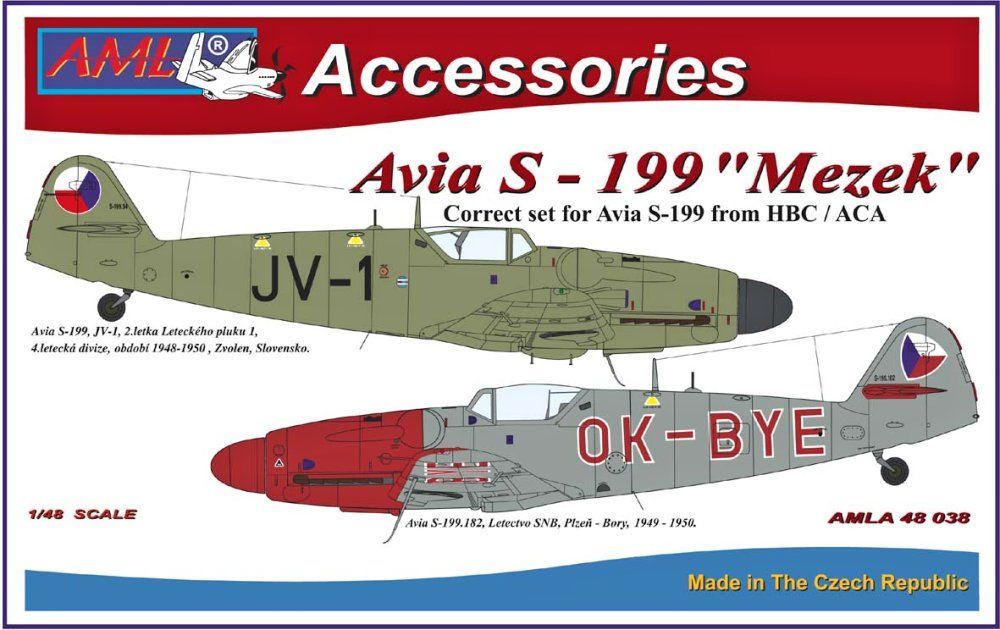 1:48 Avia S-199 detail set&decals (ACA/HBC) Pt II.