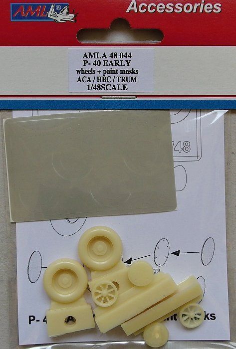 1:48 P-40 Early wheel & paint mask (ACAD/TRUMP)