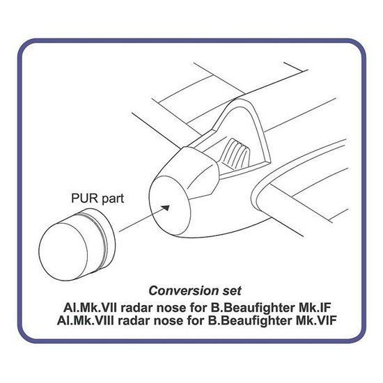 1:72 AI.Mk.VII & Mk.VIII radar nose for B.Beaufighter