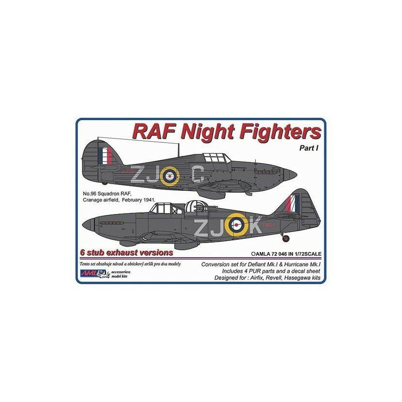 1:72 RAF Night Fighter Hurricane Mk.I & Defiant Mk.I – 6 stub exhaust versions / Part I /AFX,REV,HSG