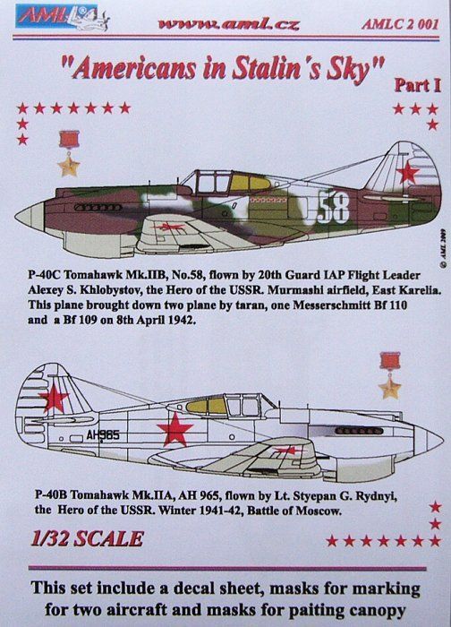 1:32 Masks P-40B/C Americans in Stalin Sky Part I.
