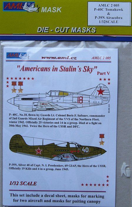 1:32 Masks P-40C&P-39N Americans in Stalin Sky V.