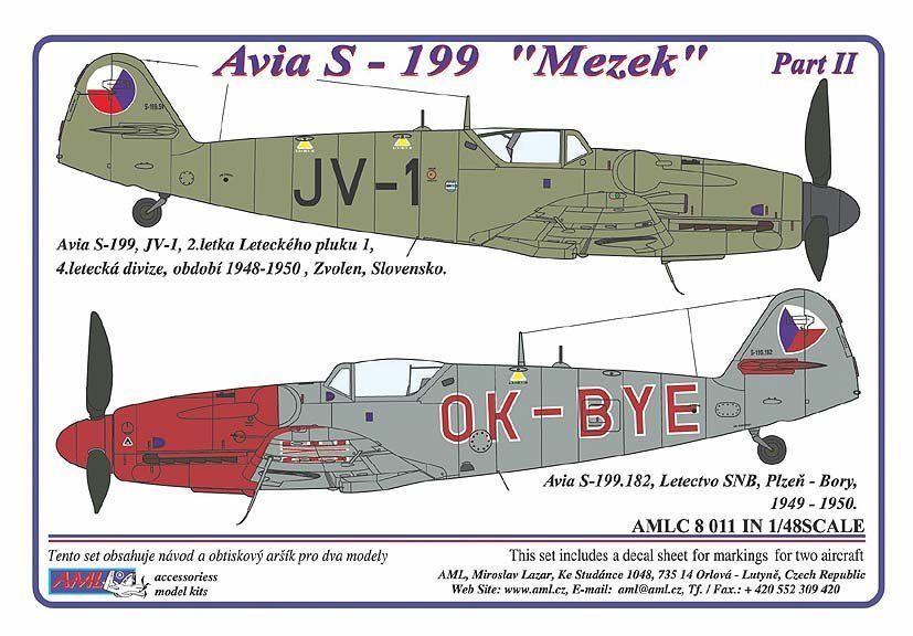 1:48 Decals for Avia S-199 'Mezek' Part II.
