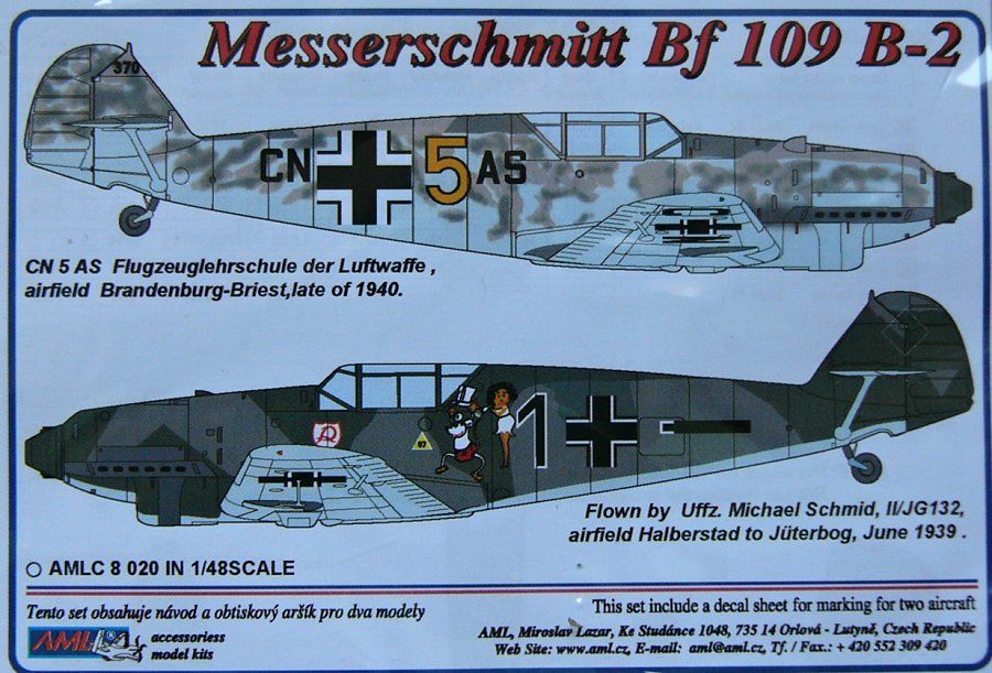 1:48 Decals Messerschmitt Bf 109 B-2 (2x camo)