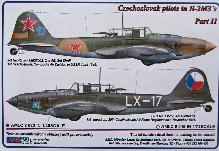 1:48 Decals IL-2M3 Czechoslovak pilots Part 2