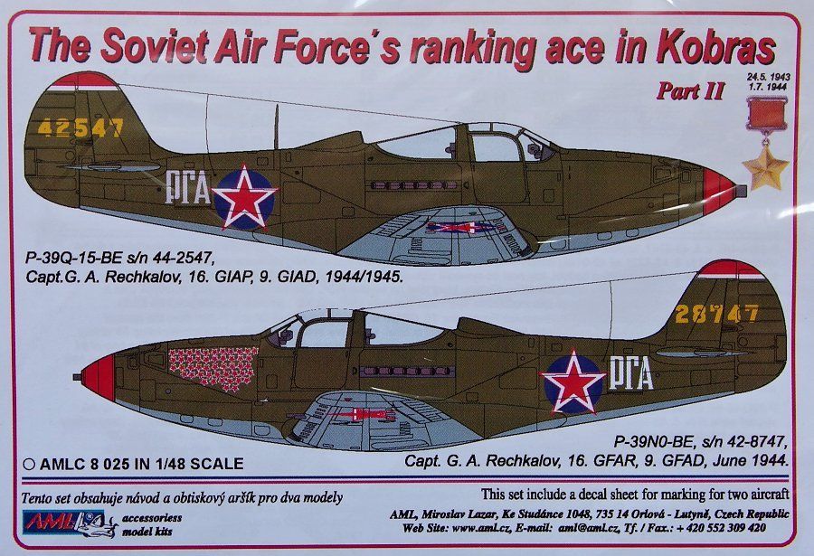 1:48 Decals The Soviet AF's ranking ace in Kobras