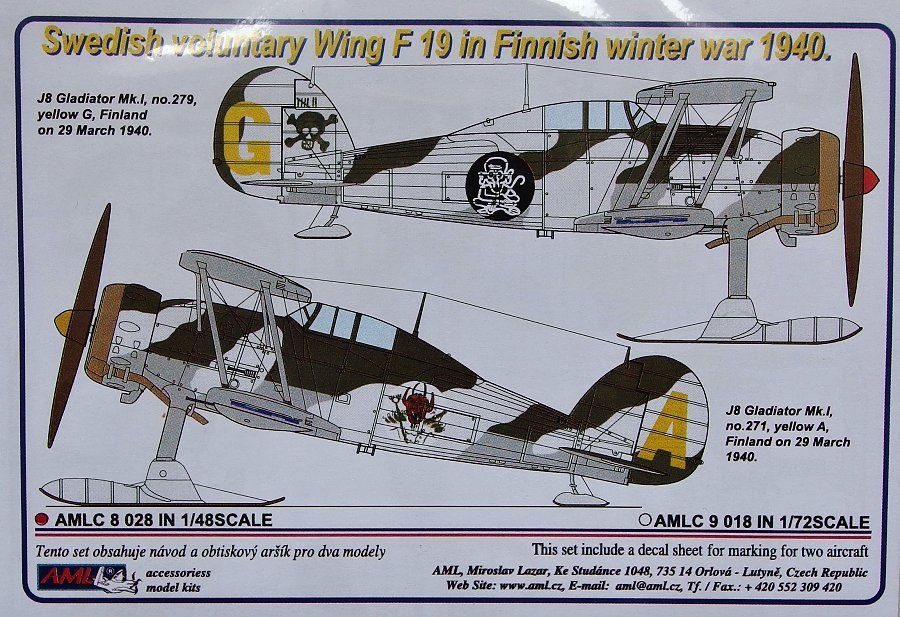 1:48 Decals Gl.Gladiator Swedish volunt. Wing F19