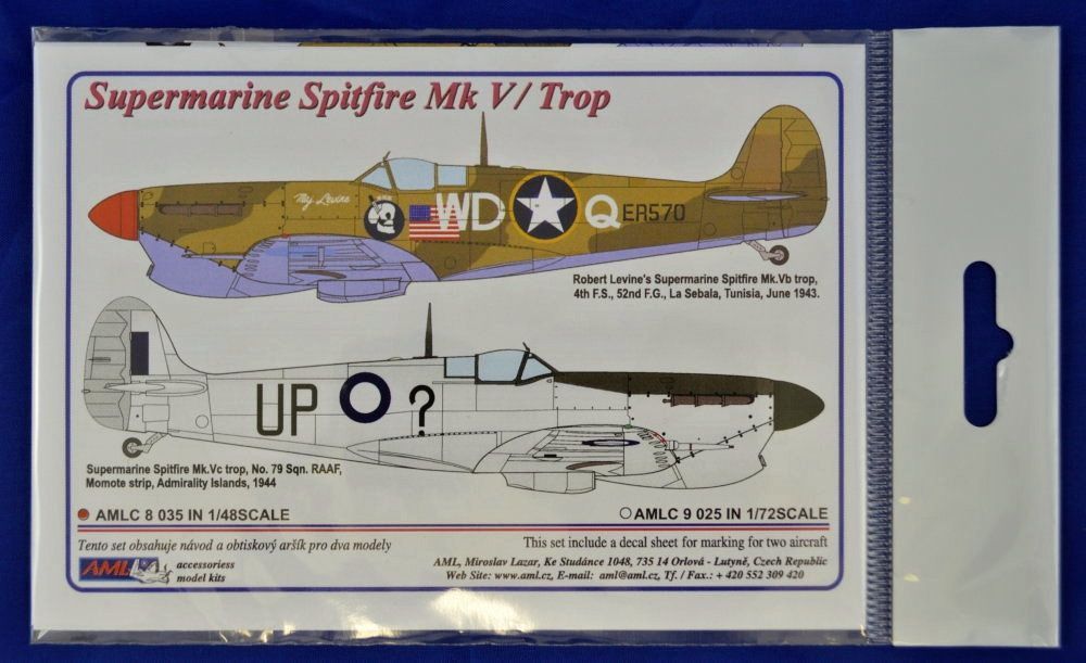 1:48 Decals Spitfire Mk.V/Trop (2 versions)