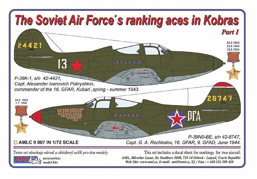 1:72 Decals for P-39 K-1/N0-BE (A.Pokryshkin)