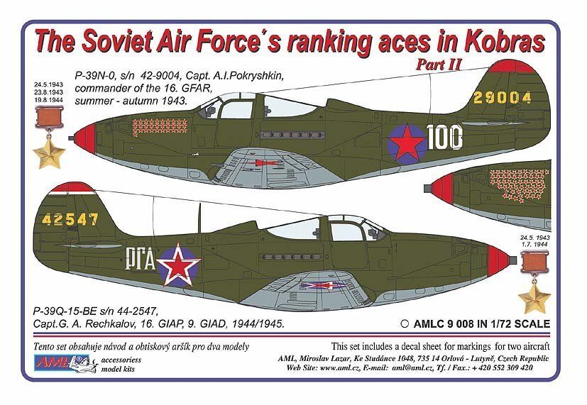1:72 Decals for P-39 N-0/Q-15 (G.A.Rechalkov)