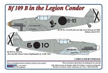1:72 Decals Bf 109B in the Legion Condor