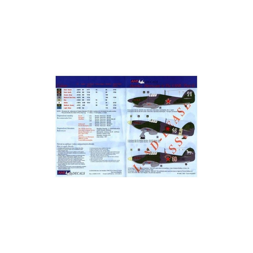 1:48 Decals H.Hurr. Mk.II,II