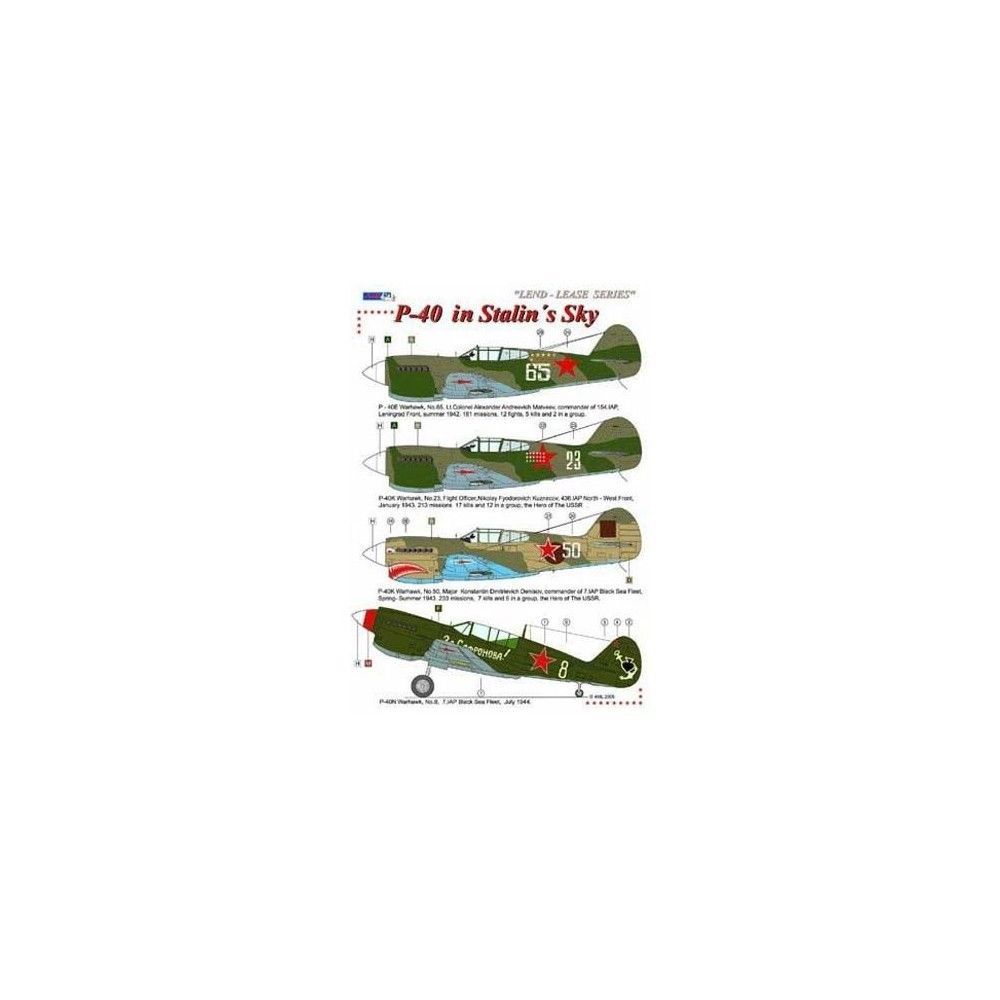 1:72 Decals P-40 Lend - Lease
