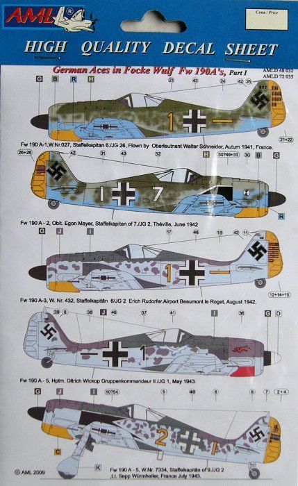 1:72 German Aces in Fw 190 A-1/2/3/5 Part I.