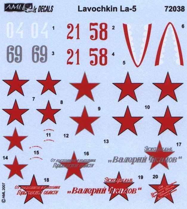 1:72 Decals Lavochkin La-5