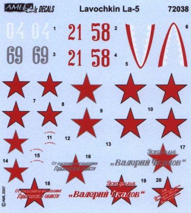 1:72 Decals Lavochkin La-5