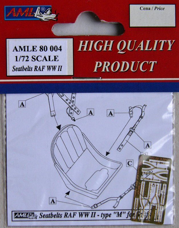 1:72 Seatbelts RAF WWII type M for Spitfire