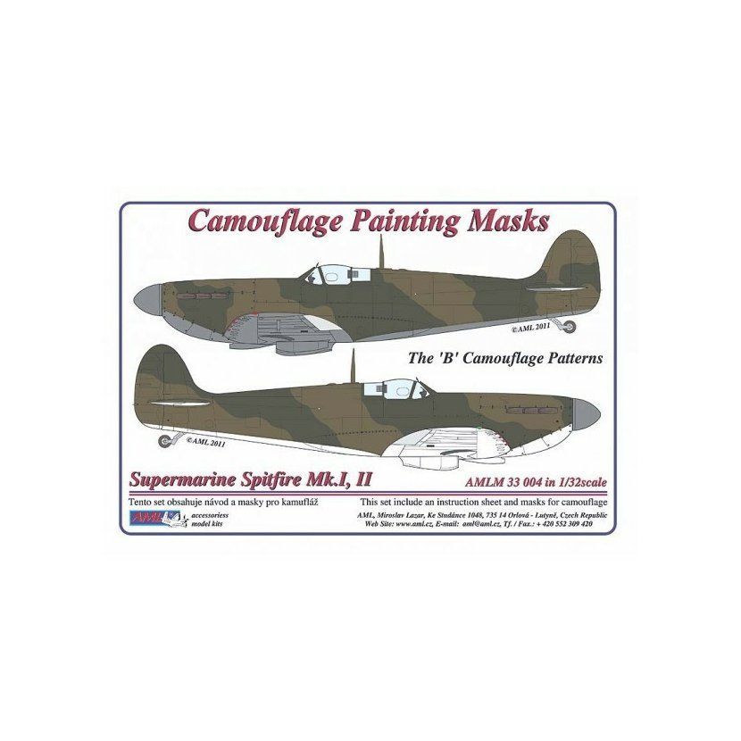 1:32 Supermarine Spitfire Mk.I,II Camouflage Painting Masks scheme 