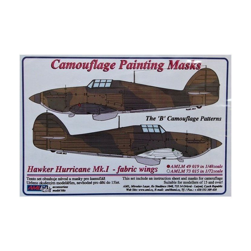1:48 H.Hurricane Mk.I fabric w. B camouflage mask