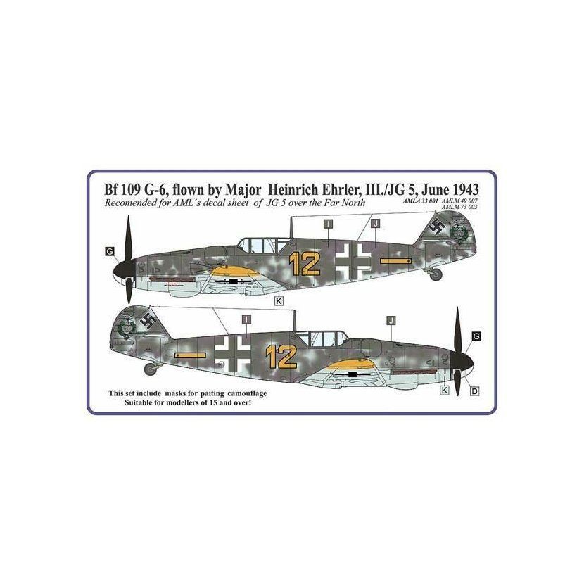 1:72 Bf 109 G-6, flown by Major Heinrich Ehrler, III./JG 5 June 1943