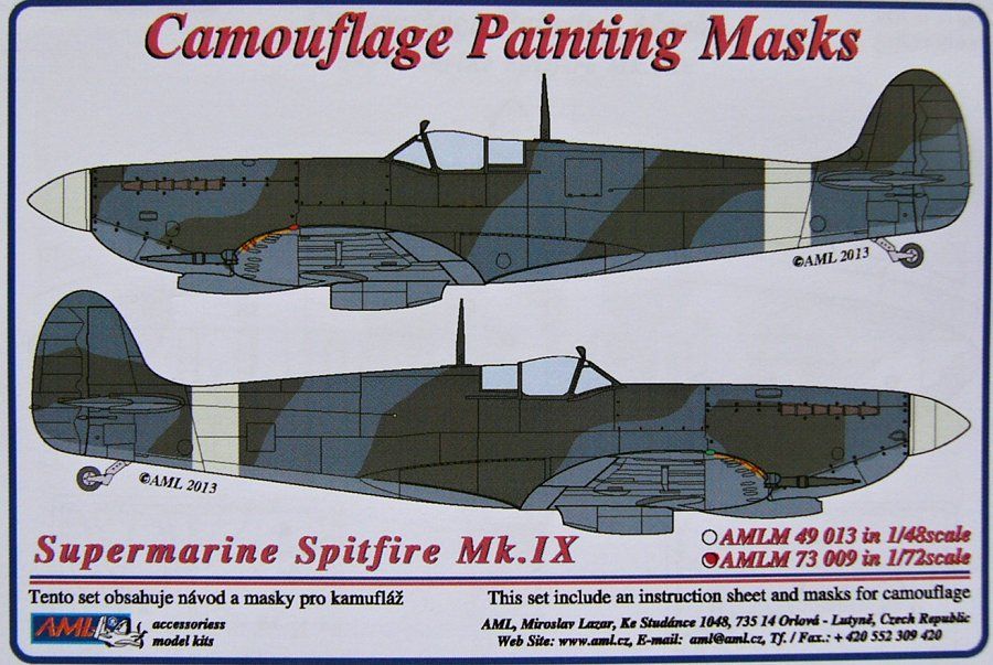 1:72 Supermarine Spitfire Mk.IX camouflage mask