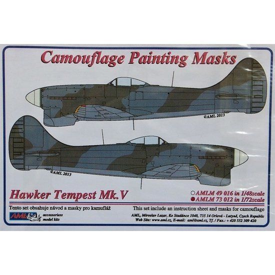 1:72 Hawker Tempest Mk.V (WWII) camouflage mask