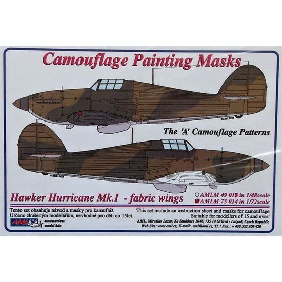 1:72 H.Hurricane Mk.I fabric w. A camouflage mask