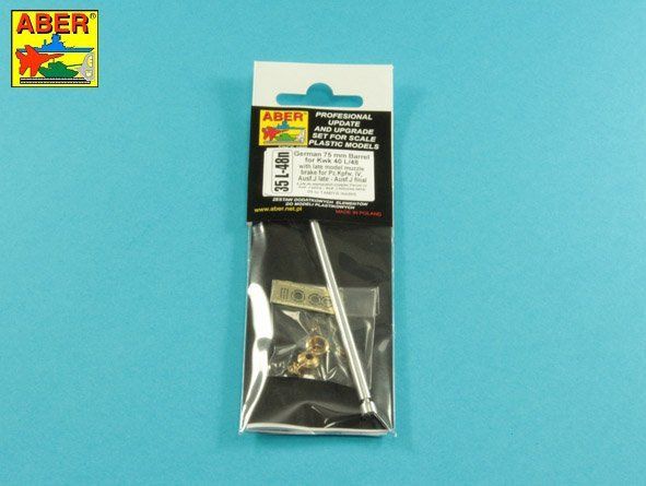 1:35 German 75 mm Barrel for Kwk 40 L/48 with late model muzzle brake for Pz.Kpfw. IV, Ausf. J late