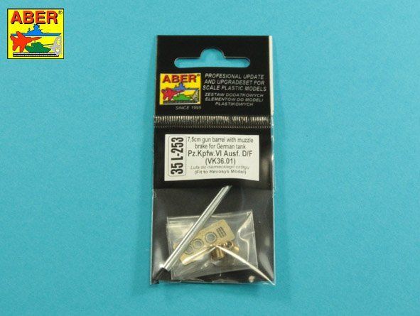 1:35 75mm gun barrel with muzzle brake for German Tank Pz.Kpfw. VI Ausf. D/F (VK36.01)