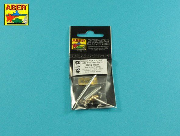 1:48 Barrel for German 8,8cm Kw.K 43/3 L/71 Late (two part) gun used on King Tiger Porsche Turret