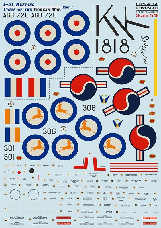 1:48 F-51 Mustang Korean War, part 1 (wet decals)