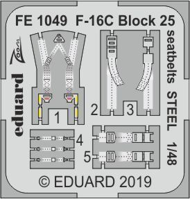 1:48 Lockheed-Martin F-16C Block 25 seatbelts STEEL