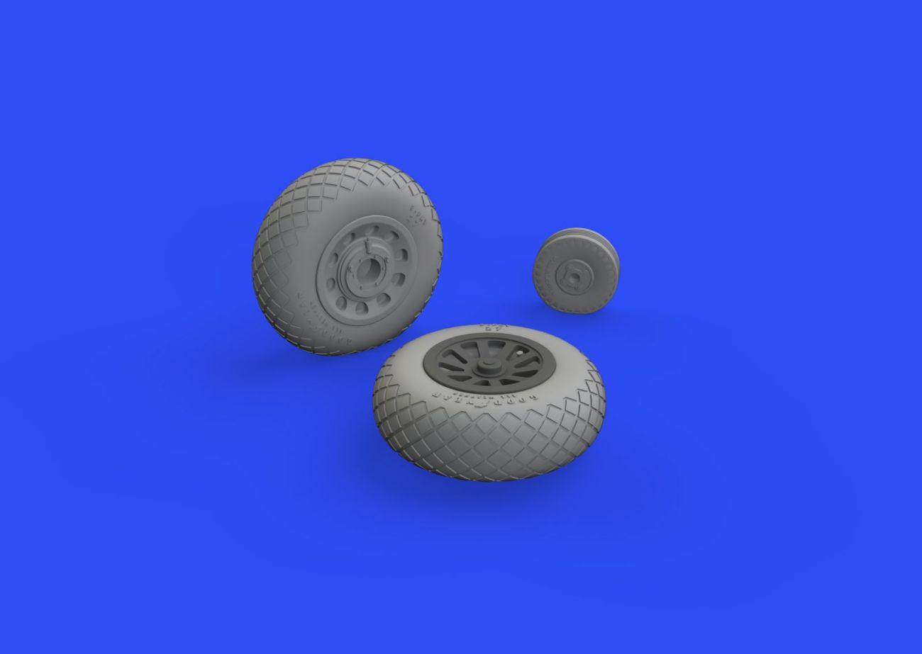 1:48 North-American P-51D Mustang wheels diamond tread 2