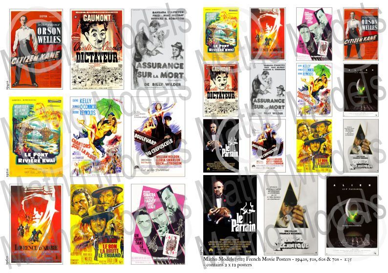 1:35 French Movie Posters - 1940s, 50s, 60s & 70s
