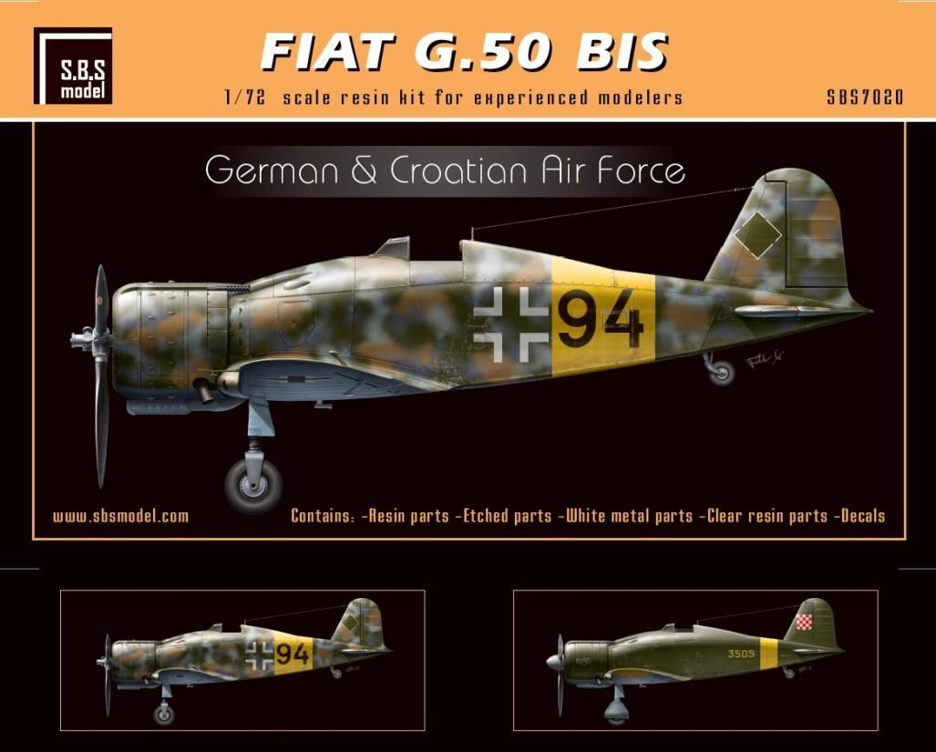 1:72 Fiat G.50 bis 'German & Croatian Air Force'