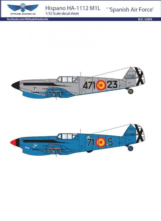 1:32 Hispano HA-1112 M1L 'Spanish Air Force' decal sheet
