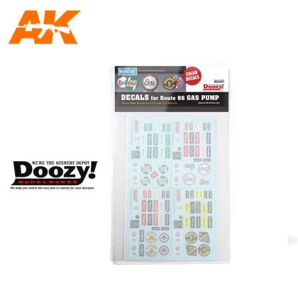 1:24 DECALS FOR ROUTE 66 GAS PUMP (COLOR DECALS)