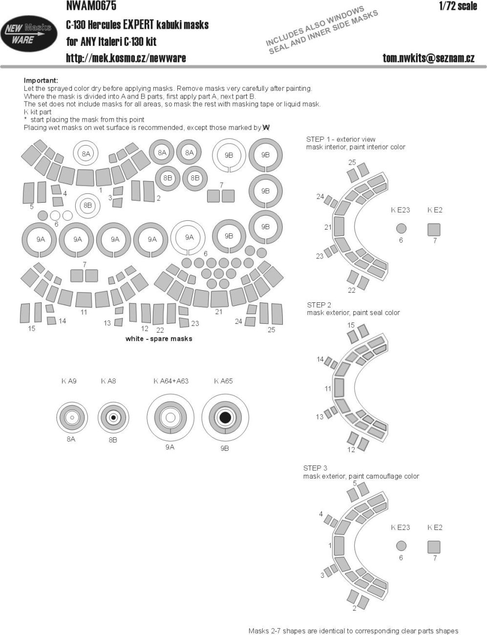 1:72 C-130 Hercules EXPERT kabuki masks