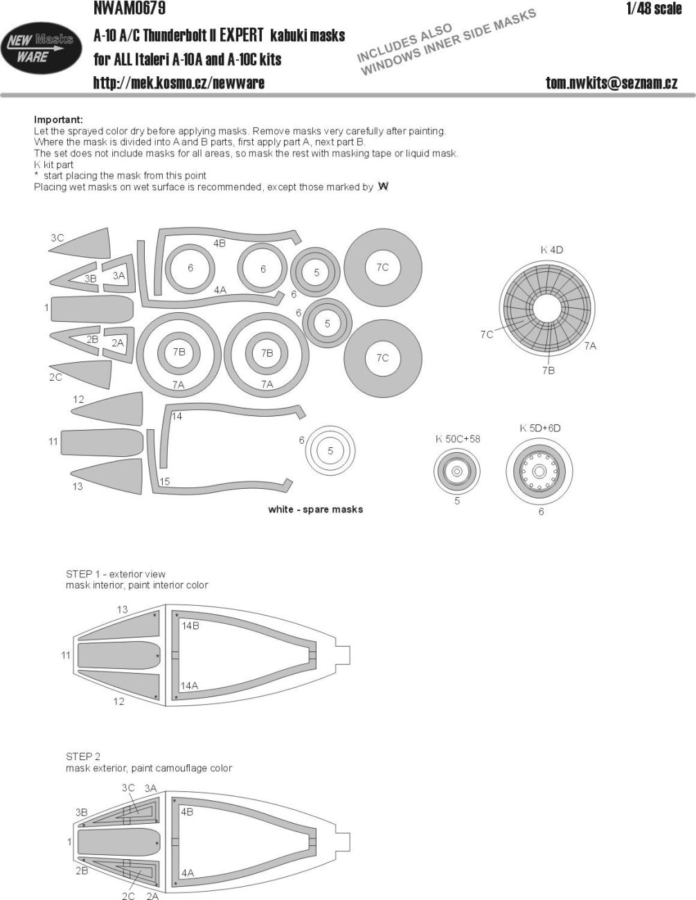 1:48 A-10 A/C Thunderbolt II EXPERT kabuki masks