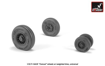 1:32 F-14 Tomcat early type wheels w/ weighted tires