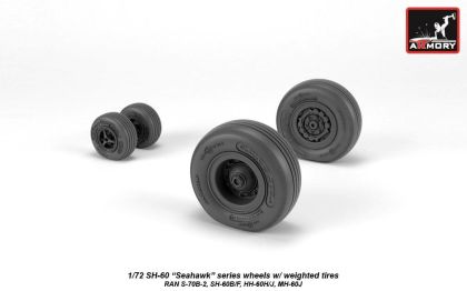 1:72 SH-60 Seahawk wheels w/ weighted tires