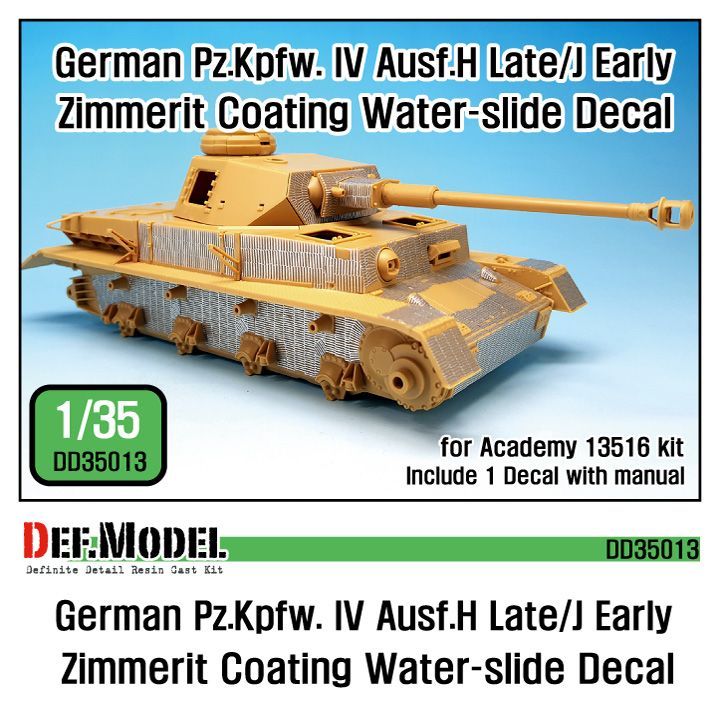 1:35 Pz.IV Ausf.H late/ J early Zimmerit Decal set